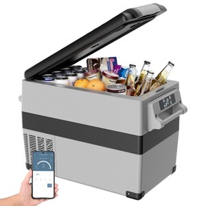Simzlife 48Qt Outdoor Portable Car Refrigerator,Portable Car Refrigerator Electric Cooler, Gray - 1 of 4