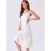 INSPIRE CHIC Women's Satin Floral Nightgown Silk Sleep Dress Sleeveless Camisole Nightdress - 2 of 4