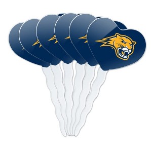 Averett University Primary Logo Heart Love Cupcake Picks Toppers Decoration Set of 6 - 1 of 4
