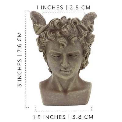 Mini Gray Resin Greek Mythology Planter Pots, 3-Piece Set