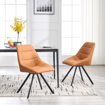 PAGED Contemporary Dining Chairs Set of 2 Thickened Fabric Kitchen Chairs with Metal Legs for Living Room, Restaurant
