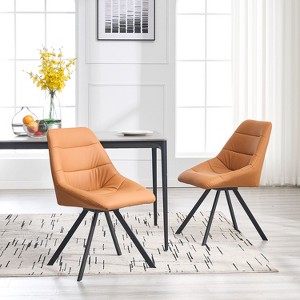 PAGED Contemporary Dining Chairs Set of 2 Thickened Fabric Kitchen Chairs with Metal Legs for Living Room, Restaurant - 1 of 4