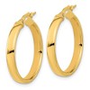 Black Bow Jewelry 3.75mm x 25mm (1 Inch) 14k Yellow Gold Domed Round Tube Hoop Earrings - 2 of 4