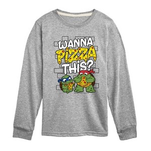 Boys' - Teenage Mutant Ninja Turtles Mutant Mayhem - Wanna Pizza This Long Sleeve Graphic T-Shirt - 1 of 3