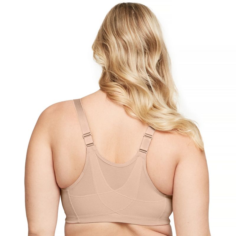 Glamorise Womens MagicLift Front-Closure Posture Back Wirefree Bra 1265 Café, 2 of 5