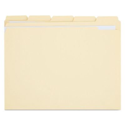 UNIVERSAL File Folders 1/5 Cut Assorted Two-Ply Top Tab Letter Manila 100/Box 16115