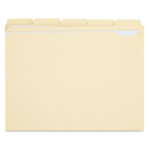 Universal 12122 File Folders 100/Box 1/3 Cut Second Position Letter One-Ply Top Tab Manila 