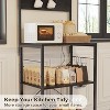 Bakers Rack,Small Coffee Bar Cart,Microwave Stand With 10 Hooks,4 Tiers Kitchen Storage Shelf Rack for Spices, Pots, Appliance Organizer - 4 of 4