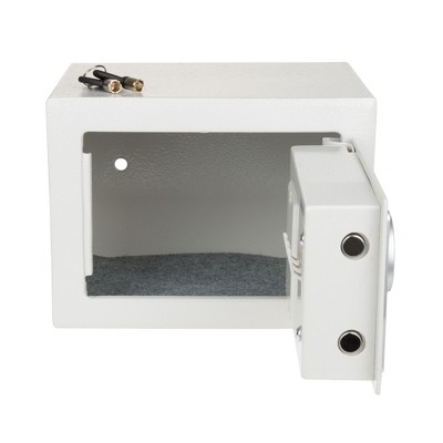 Compact Off-White Steel Digital Security Safe with Keypad