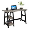Breighton Home Trinity Trestle Style Desk with Built-In Shelves - 3 of 4