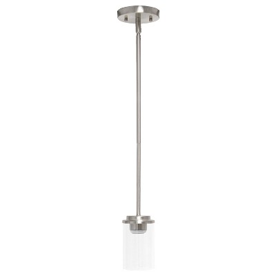 Elegant 53'' Brushed Nickel Industrial Farmhouse Glass Pendant Light