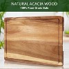 18x12 Acacia Wood Cutting Board, 1'' Th Chopping Board with Deep Juice Groove & Back Handles, Kitchen Butcher Block for Meat, Vegetables and Fruit - 3 of 4