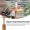 COZAYH Farmhouse Round Pedestal Martini Table for Living Rooms, Bedrooms & Small Spaces, for Holding Drinks, Plants, Lamps or Decorative Pieces, Brown - 3 of 4