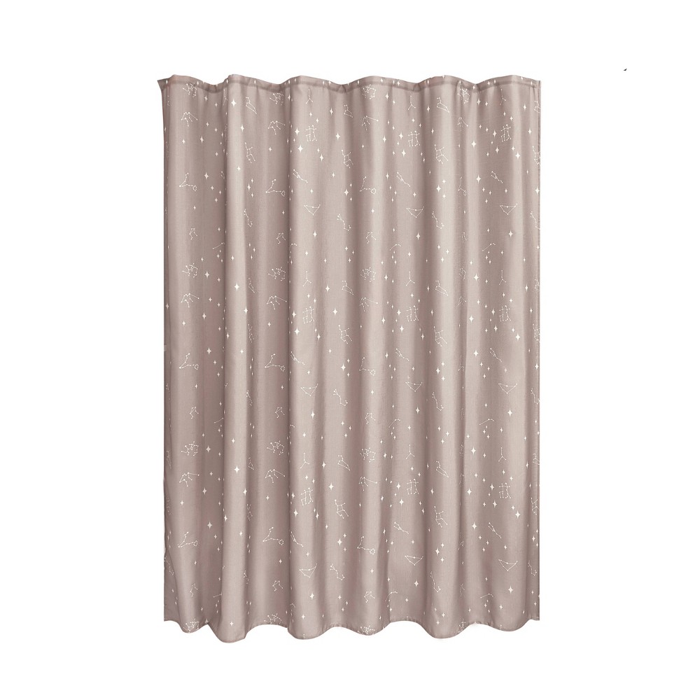 iDESIGN 72"x72" Constellation Shower Curtain: Woven Polyester, Machine Washable, Buttonhole Top
