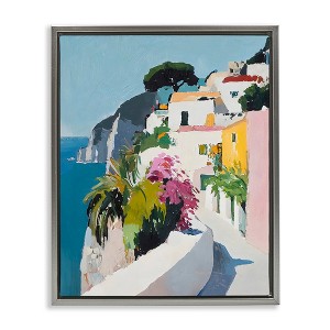 Stupell Industries Italian Coast Walkway Floating Frame Canvas Art - 1 of 4