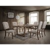 Simple Relax Set of 2 Linen Upholstered Side Chairs in Cream and Weathered Oak - 4 of 4