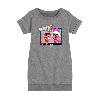 - Lol Surprise! - Individually Us Graphic Short Sleeve Fleece Dress