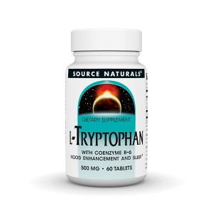 L-Tryptophan 500mg with Coenzyme B6 by Source Naturals, Inc.  -  60 Tablet - 1 of 3