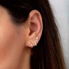 Gold Earrings for Women, 14k Gold Plated Dangle Huggie Earrings for Women Trendy Dainty Gold Hoop Earring Stacks Pearl Chain Drop Cartilage - 4 of 4