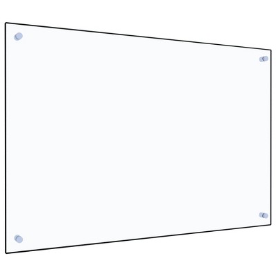 vidaXL Kitchen Backsplash Transparent 35.4"x23.6" Tempered Glass