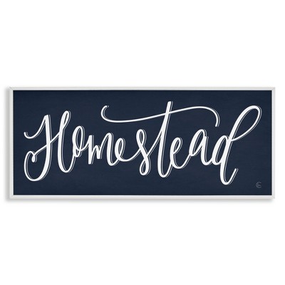 Stupell Industries Navy Blue Homestead Phrase, 24" x 10"