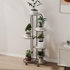 Plant Shelving Flower Pot Holder Wrought Iron Corner Multiple Planter Rack Organizer With Wheels Plant Shelves For Room Corner Balcony Garden Patio - 2 of 4
