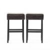 30" Faux Leather Backless Counter Height Barstools, Set of 2 with Padded Seats and Rubberwood Legs for Kitchen - 3 of 4