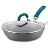 Rachael Ray Create Delicious 10.25" Hard Anodized Aluminum Nonstick Deep Fry Pan w/ Lid Teal Handles