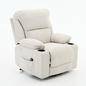 GDFStudio Naya Modern Remote-Controlled Heating and Massage Assistive Upholstered Recliner Chair - 1 of 4