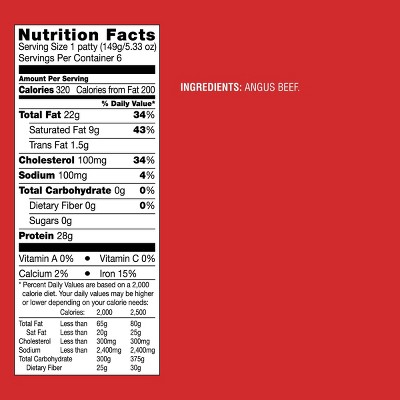 Angus Beef Burger Patties - Frozen - 32oz/6ct - Good & Gather™