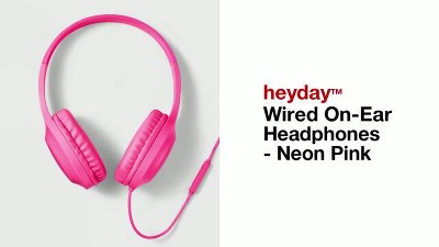 Wired On-Ear Headphones - heyday™ Neon Pink: Built-In