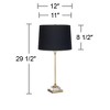 Regency Hill Julia 29 1/2" Tall Skinny Buffet Glam Luxe End Table Lamp Gold Finish Metal Crystal Single Black Shade Living Room Bedroom Bedside - 4 of 4