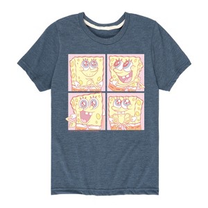 Boys' - Spongebob Squarepants - Cute Face Grid Short Sleeve Graphic T-Shirt - 1 of 4