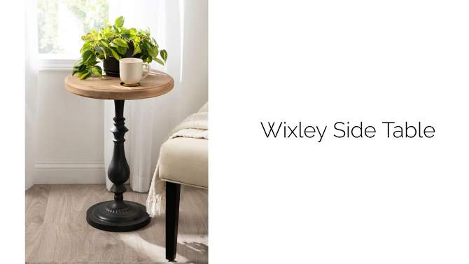 Kate and Laurel Wixley Round MDF Side Table, 18x18x25, Brown and Gray, 2 of 12, play video