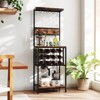 Costway Wine Rack Freestanding Floor with Countertop Wine and Glass Holder Wine Shelf - 4 of 4
