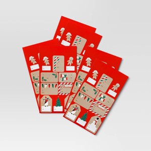 50ct Christmas Peel and Stick Gift Tags Red Kraft - Wondershop™ - 1 of 3