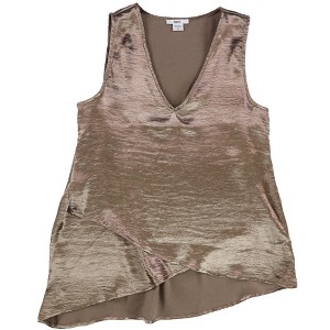 bar III Womens Metallic Satin Shell Knit Blouse - 1 of 2