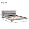 Platform Bed with Cookie-Shaped Headboard, Wood Frame Bed with Soft Chenille Fabric and Rubberwood Legs, Bed with Sponge Filling-Baofuwish - 4 of 4
