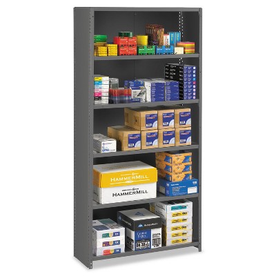 Tennsco Closed Commercial Steel Shelving Six-Shelf 36w x 12d x 75h Medium Gray ESPC61236MGY