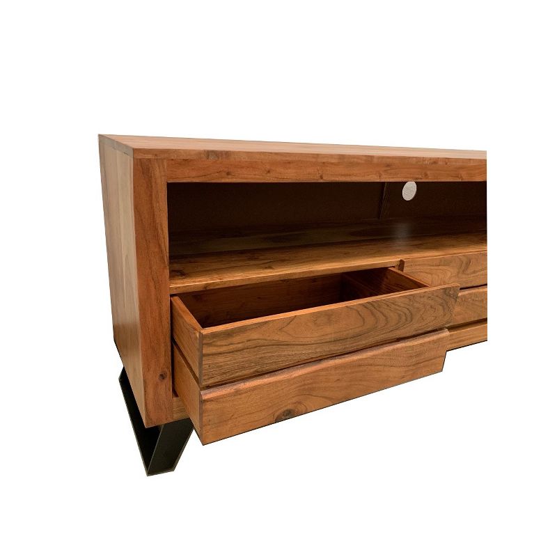 Live Edge Cabinet TV Stand for TVs up to 65&#34; Light Brown - Timbergirl, 3 of 5