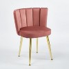 Pink 2-piece set of modern dining chairs with comfortable velvet backrests - 2 of 4