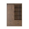 Maliang Tall Bedroom Armoire, Wardrobe Closet, Clothing Storage Cabinet with Hanging Rod, Barn Door, Drawers, Open Shelves - 2 of 4