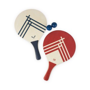 Foster & Rye Beach Paddle Tennis Game, Outdoor Ball and Wood Rackets for Picnics, Wood Paddles, Rubber Balls, Set of 2 Each - 1 of 4