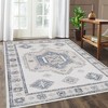 Boho Area Rug Washable Rugs Large Rug Moroccan Rug Non-Slip Non-Shedding Rug Soft Distressed Carpet Foldable Rug Bedroom, 4' x 6' Beige - 3 of 4