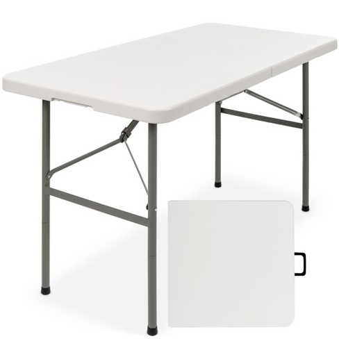 Height Adjustable Craft Camping and Utility Folding Table, 4 Foot, 4'/4