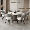 POVISON Modern Upholstered Gray Dining Chairs Set of 2, Barrel Chairs with Hollow Back, Fully Assembled - 3 of 4