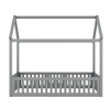 Gulches Gray Twin Size Wood House Bed with Fence and Door - 4 of 4
