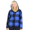 Galaxy J. Come Women's  Loose Fit  Heavyweight Polar Fleece Plaid Hoodie With Faux Shearling Lining - image 3 of 4