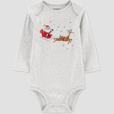 Carter's Just One You®️ Santa Sleigh Baby Bodysuit - Gray Newborn