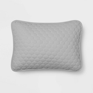 Standard Jersey Quilted Pillow Sham Gray - Room Essentials